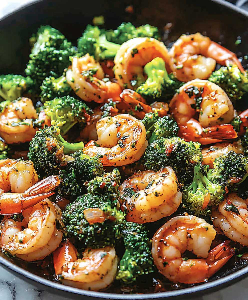 Garlic butter shrimp broccoli