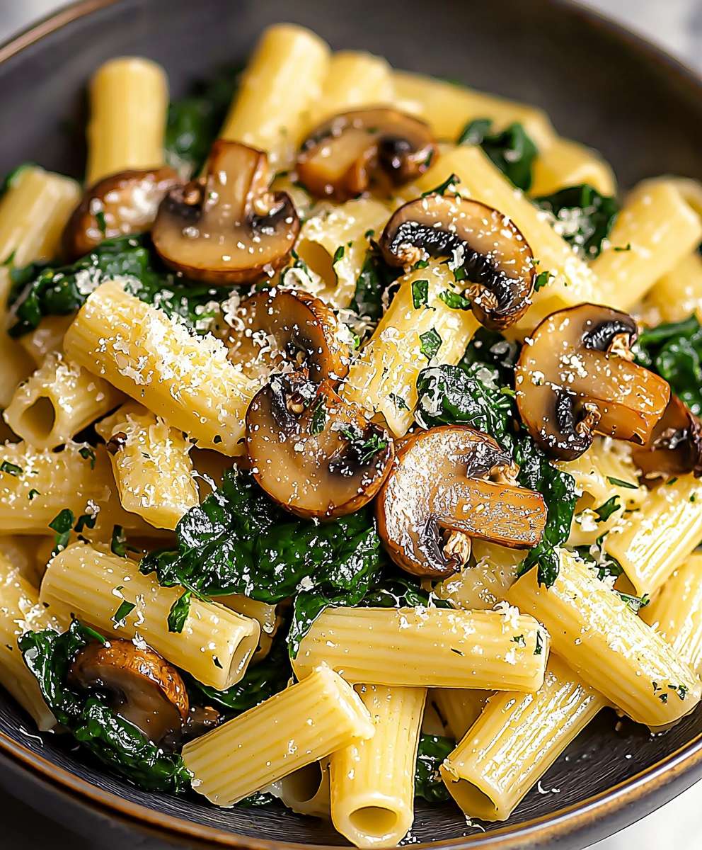 Spinach mushroom pasta