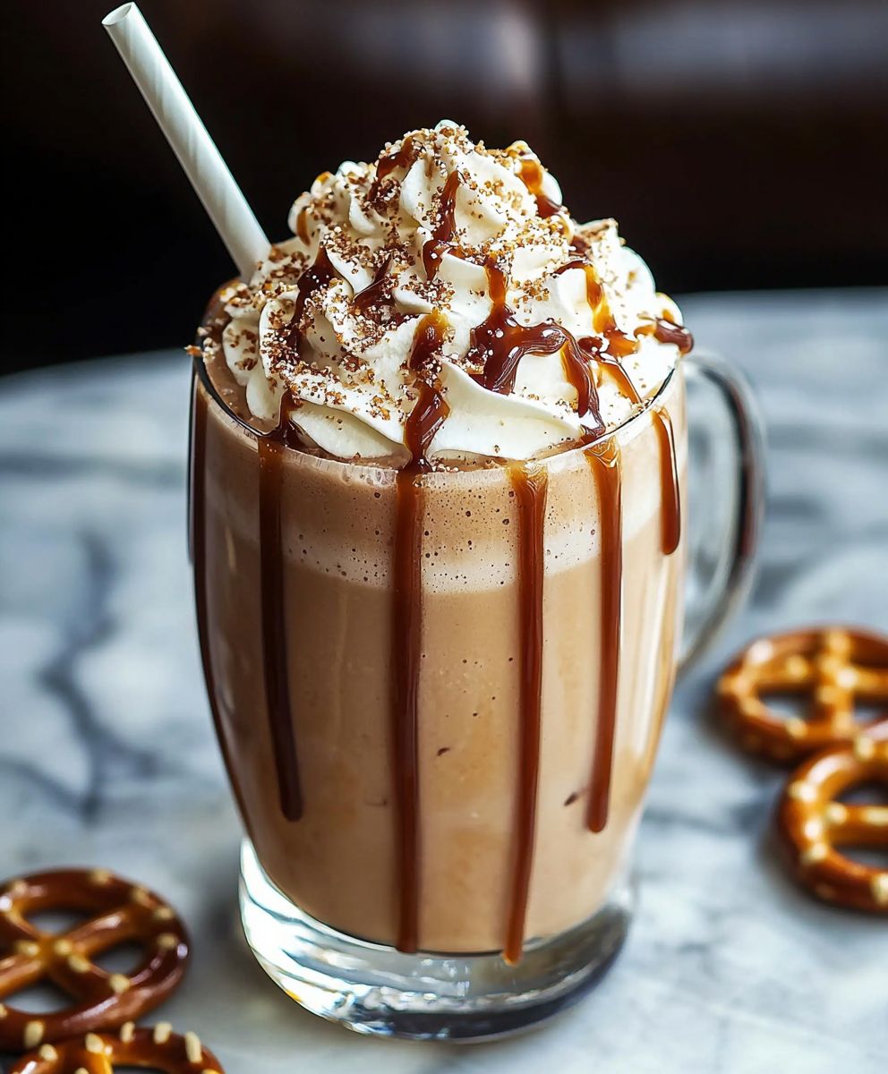 Salted Caramel Pretzel Frappe