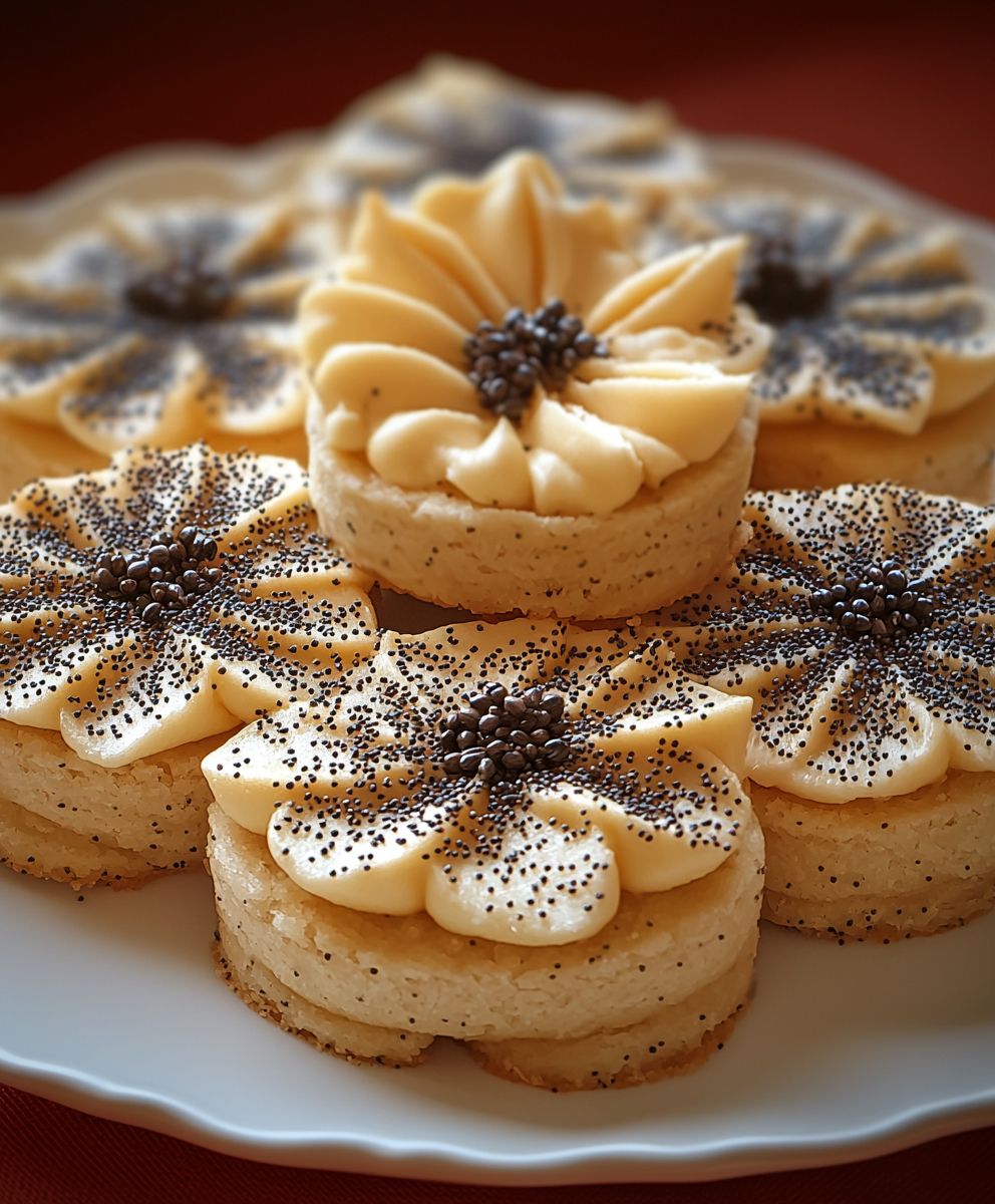 Poppy seed marzipan shortbread
