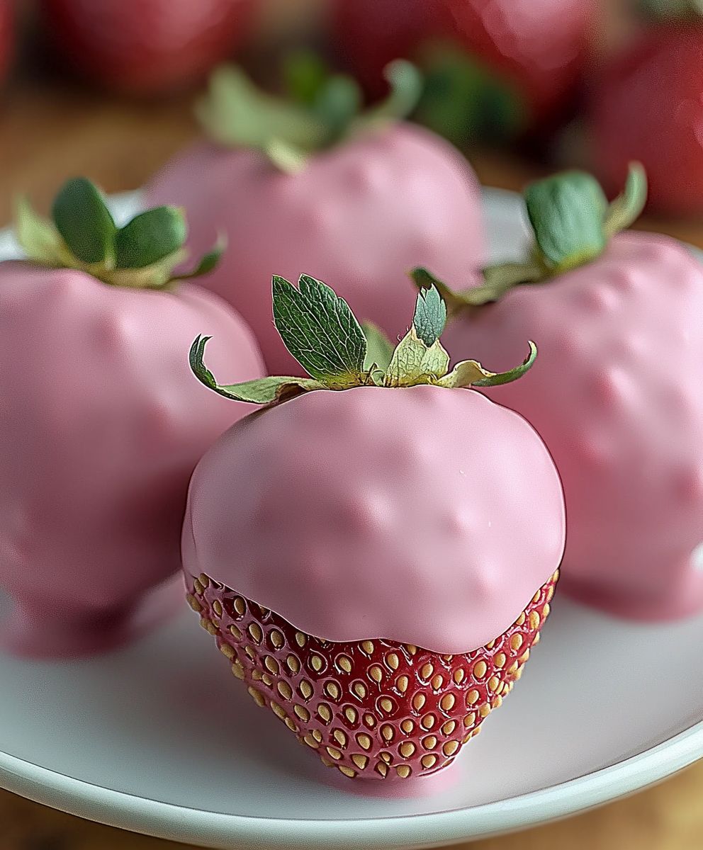 Pink Chocolate Strawberries