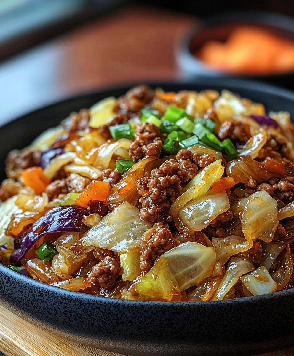 Ground beef cabbage stir fry