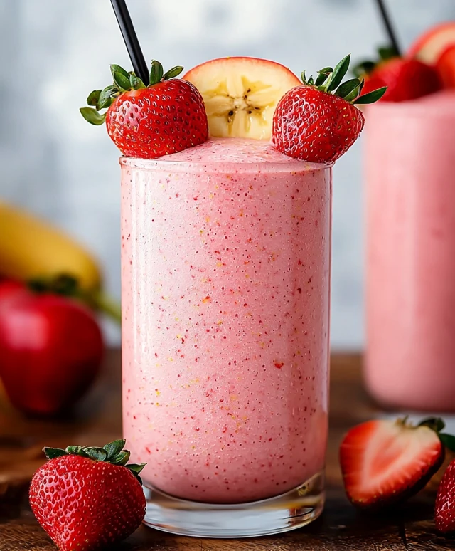 Strawberry banana apple smoothie