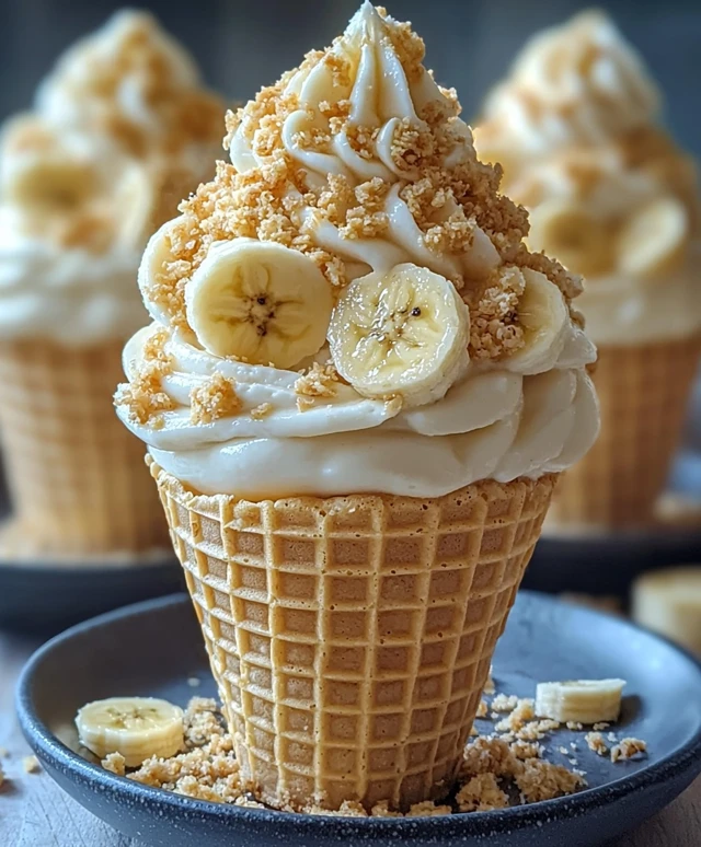 Banana Pudding Cheesecake Cones