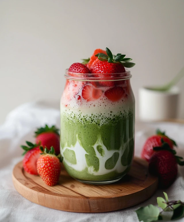 Strawberry Matcha Latte Drink