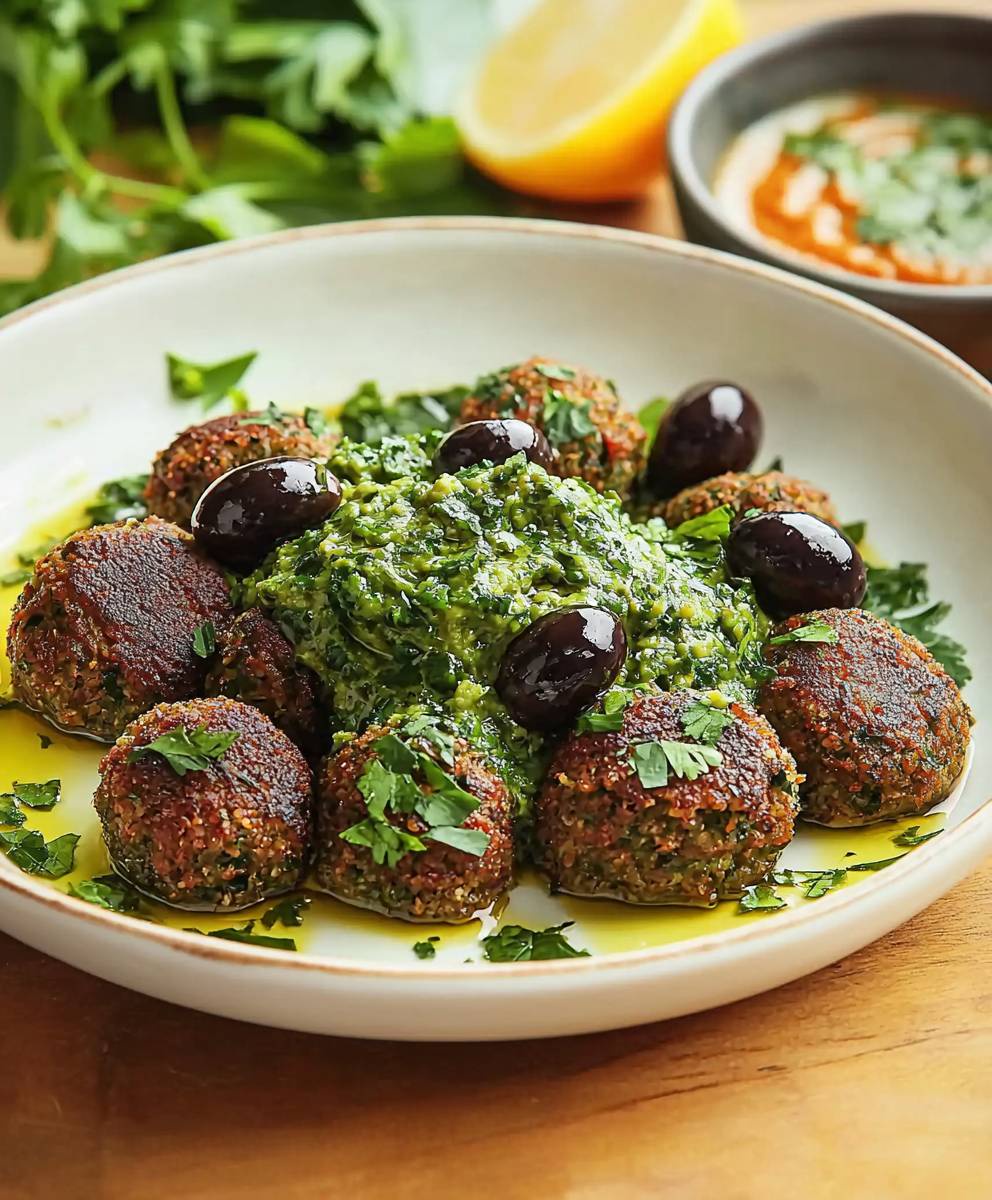 Falafel with Black Olives