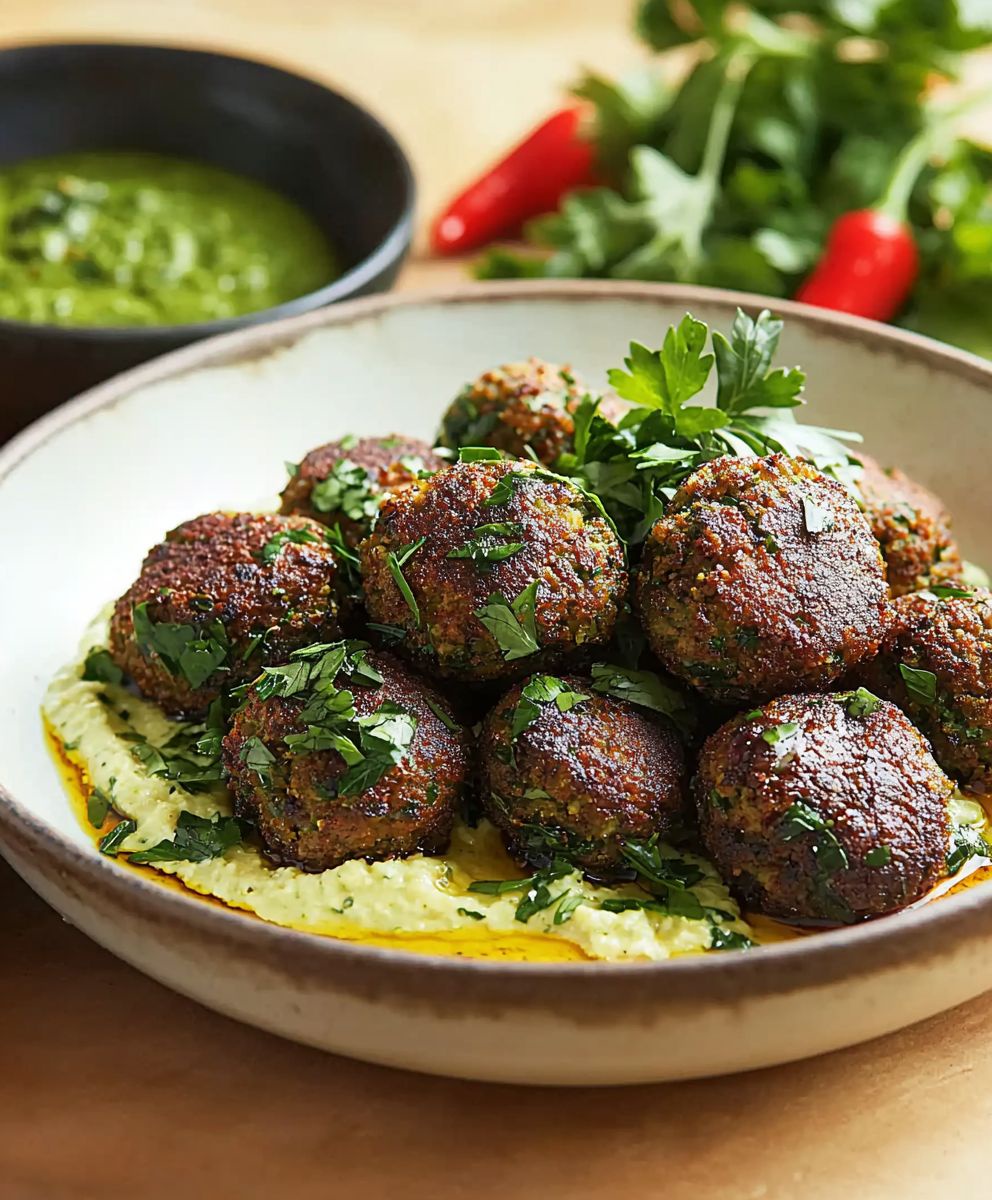Falafel with Black Olives