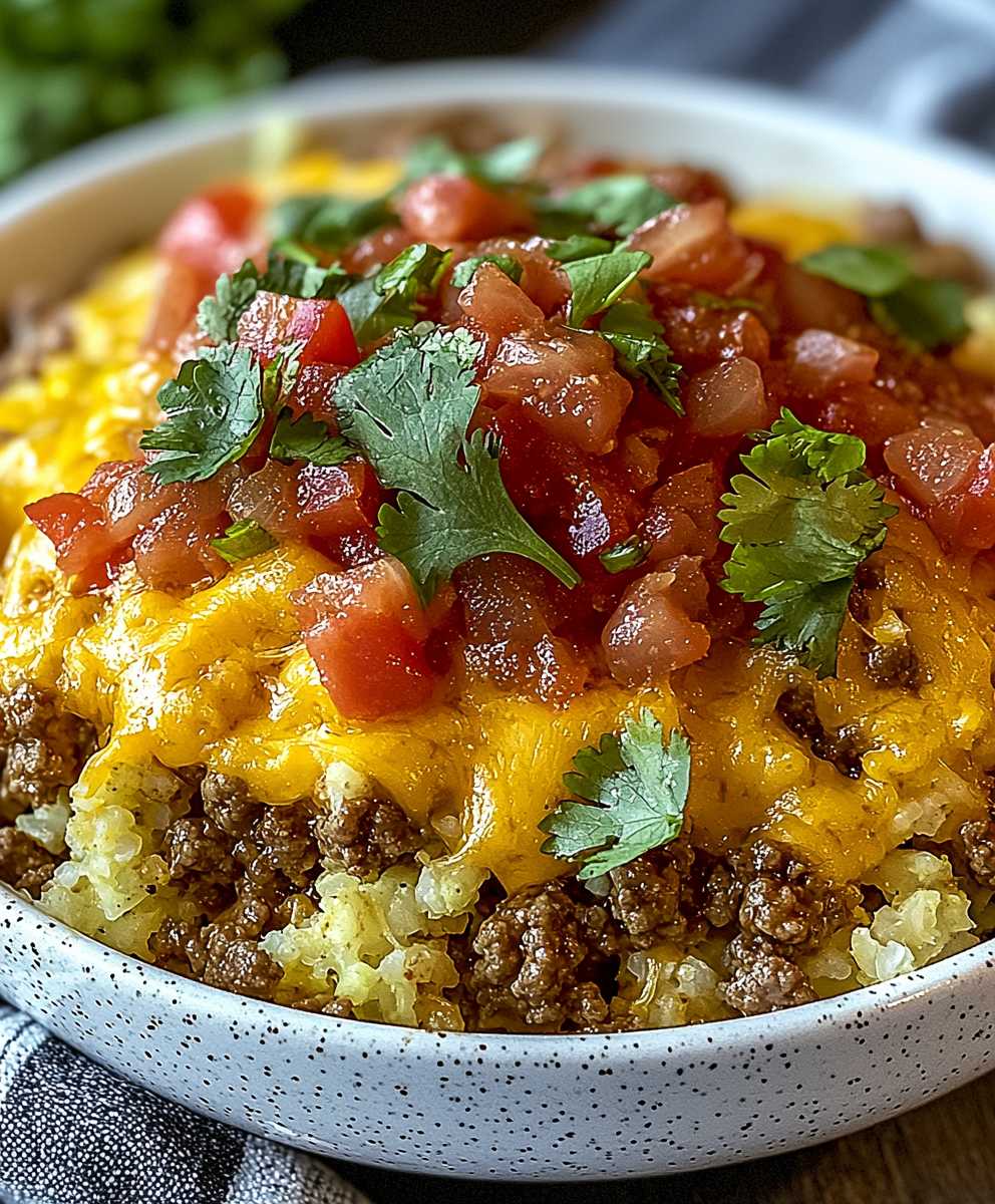 Cheesy Taco Cauliflower Rice