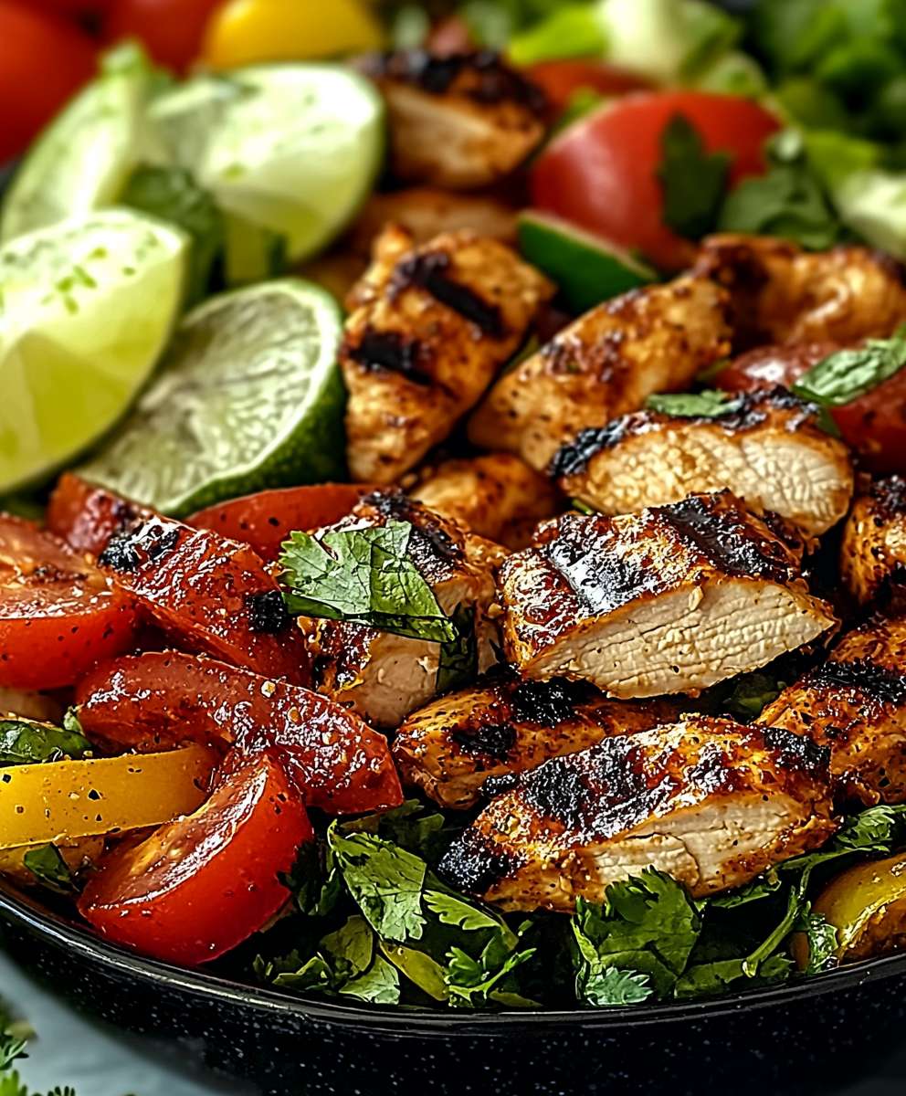 Chili Lime Chicken Fajita Salad