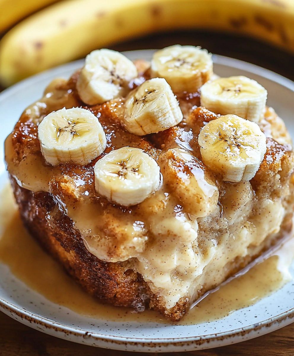 Banana bread pudding