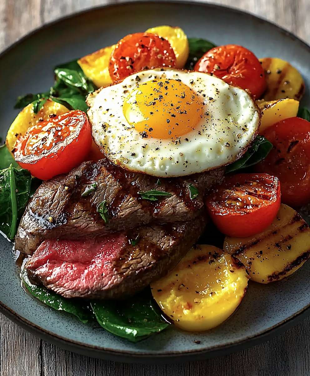Steak and eggs