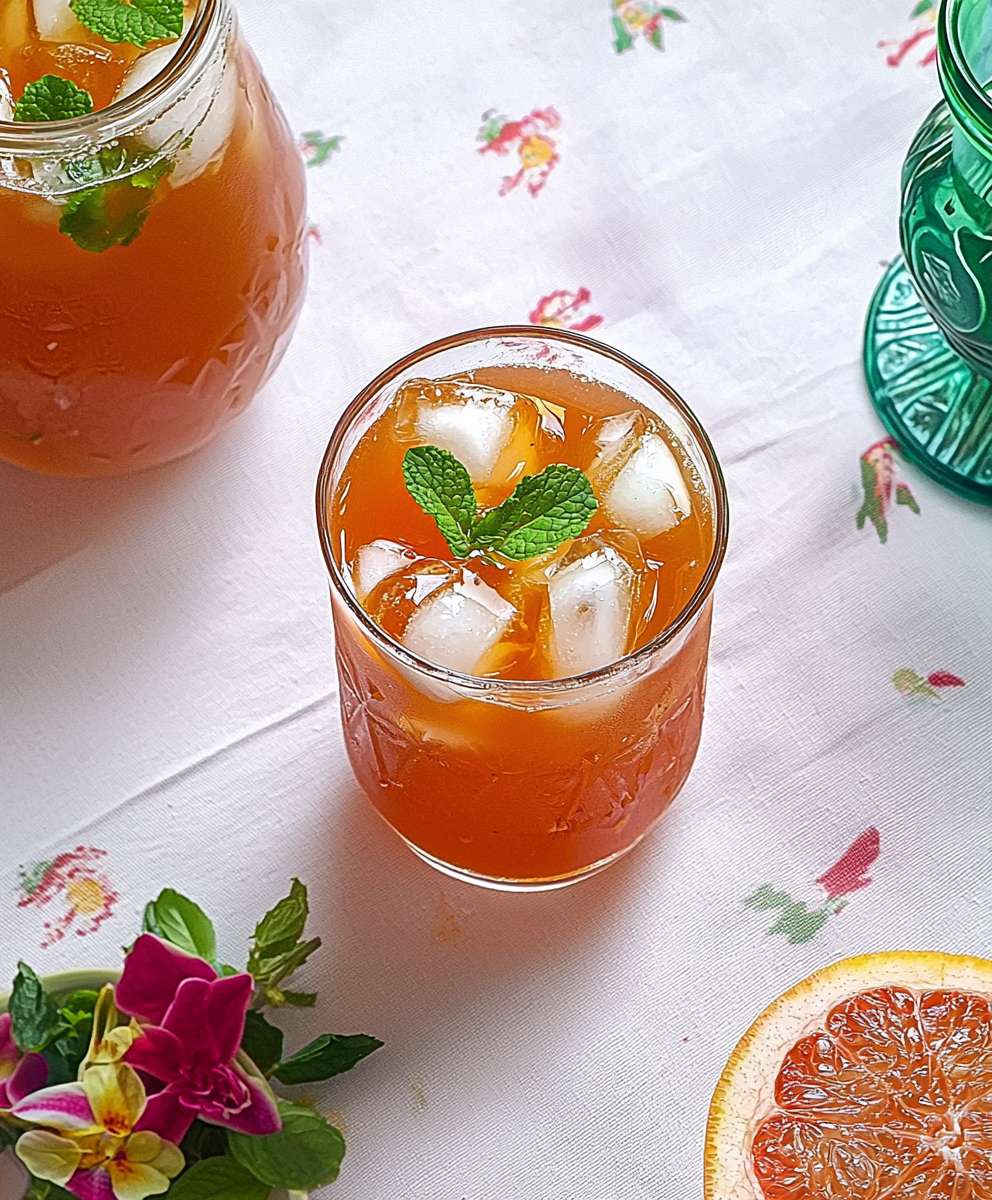 Pink pomelo iced tea