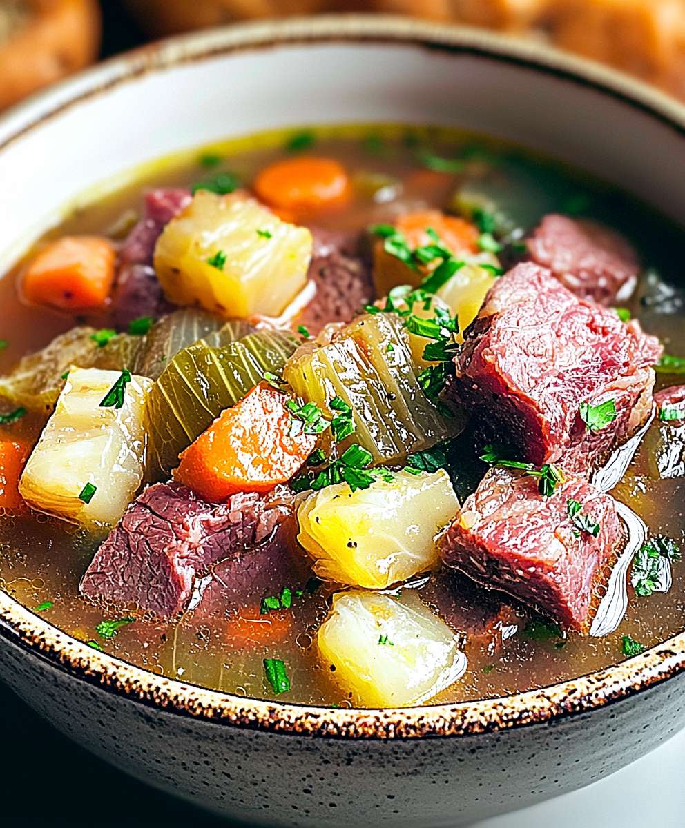 Corned beef cabbage soup