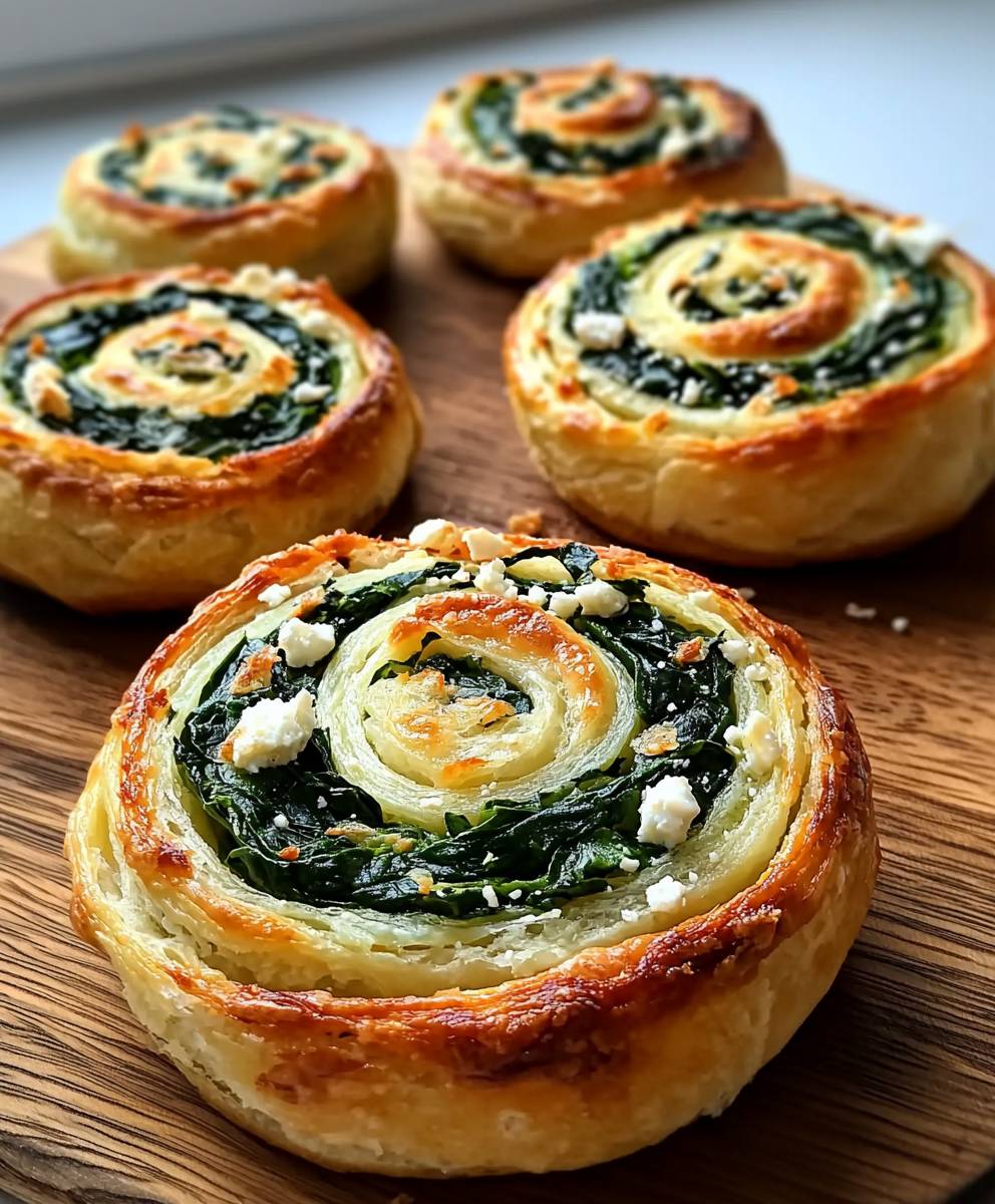 Spinach feta pinwheels