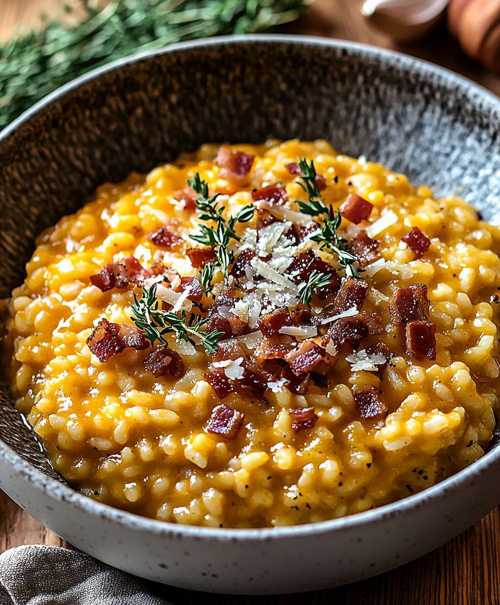 Pumpkin Bacon Parmesan Risotto
