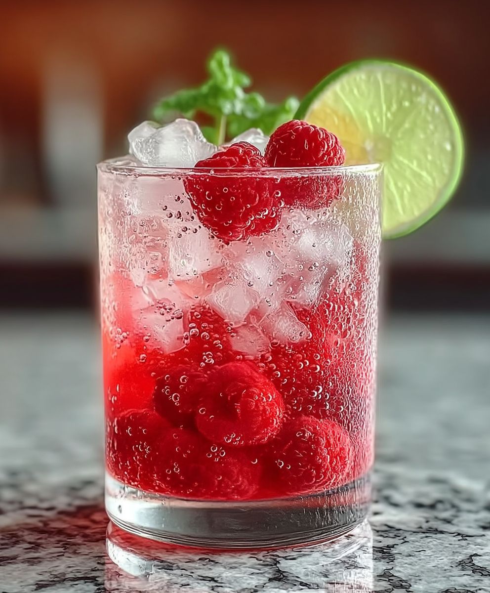 Raspberry Lime Fizz Mocktail