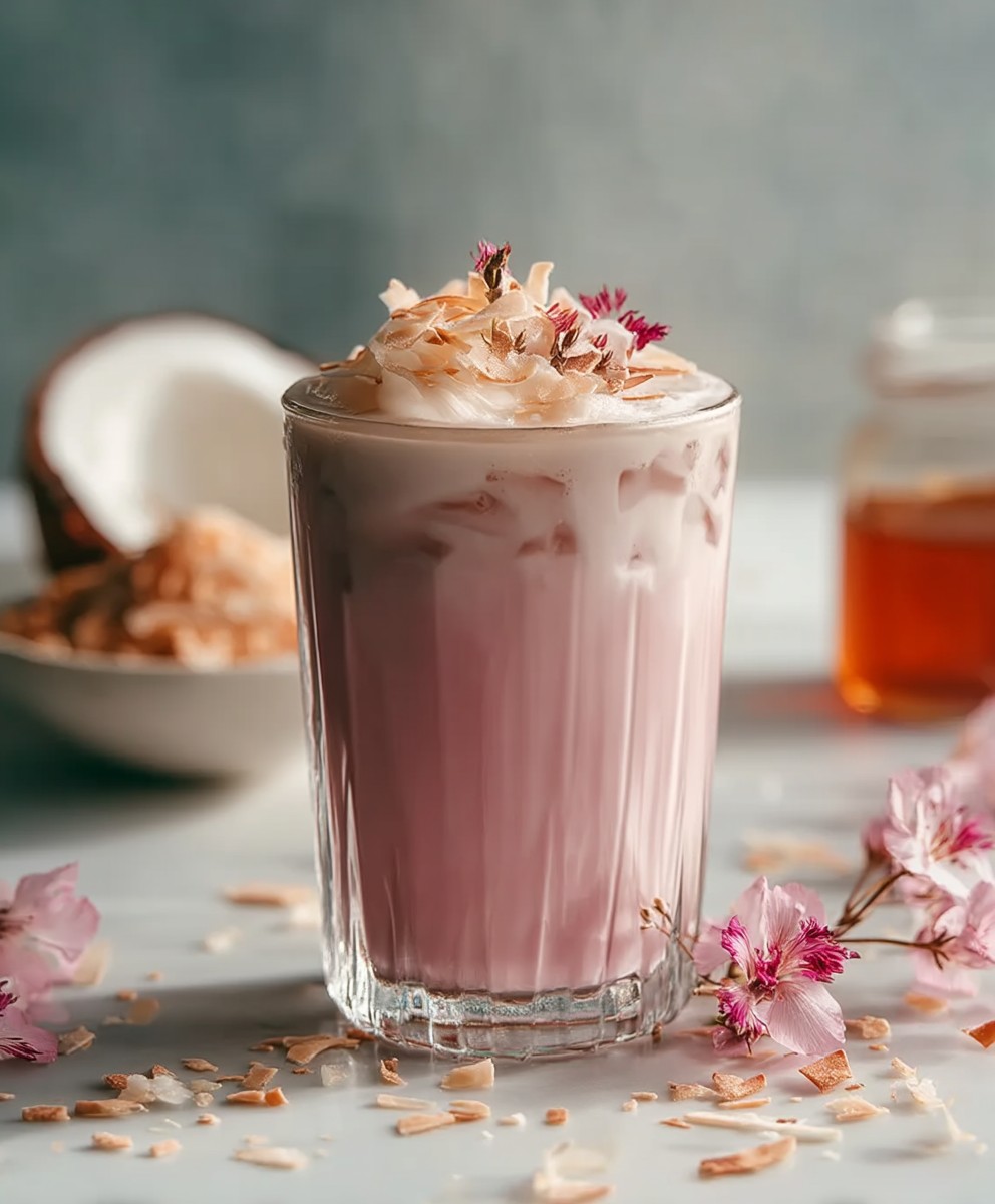 Pink Coconut Iced Latte