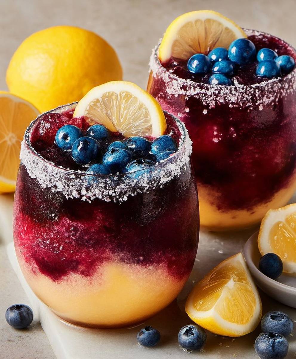 Blueberry lemon slushies