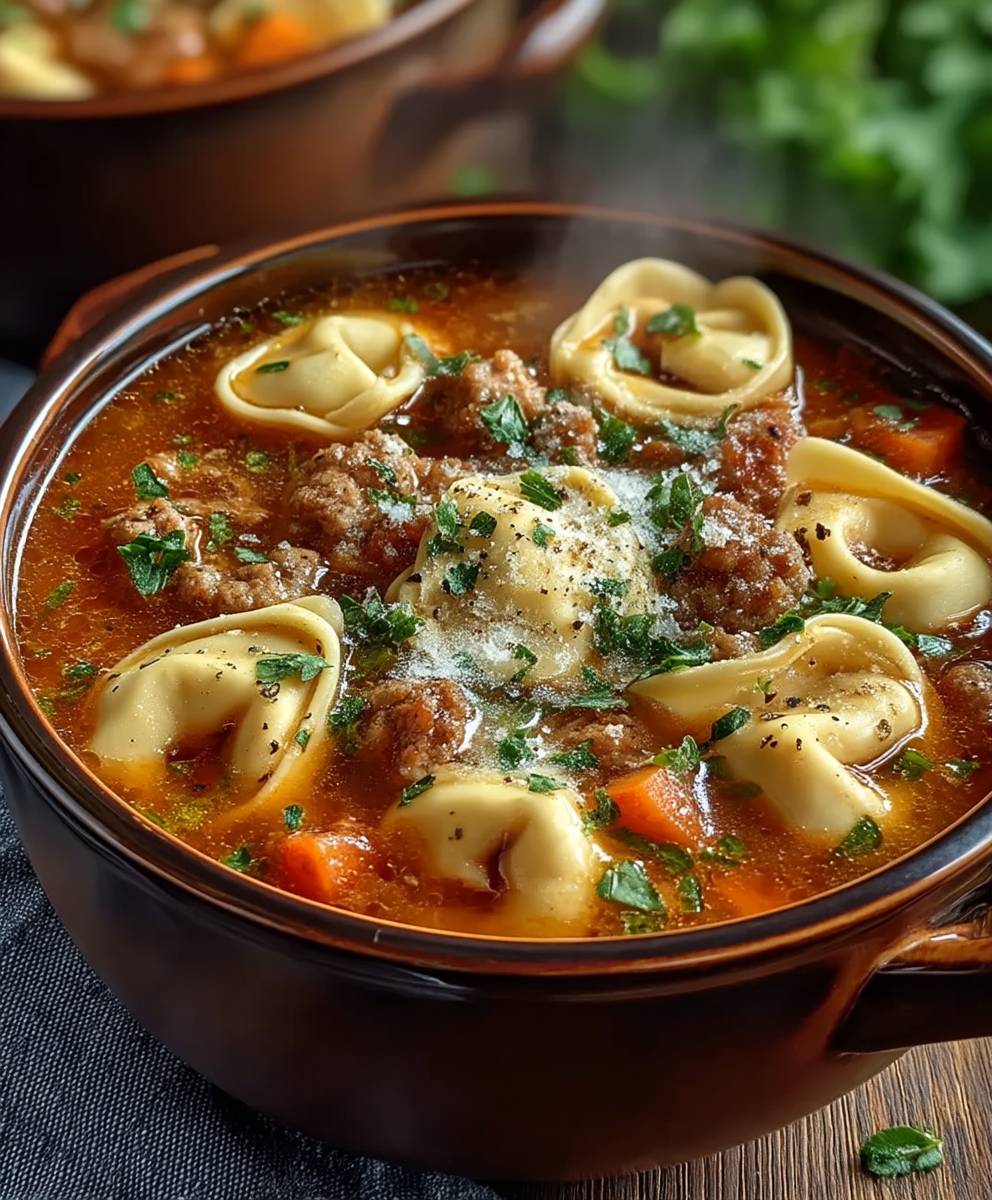Sausage tortellini soup