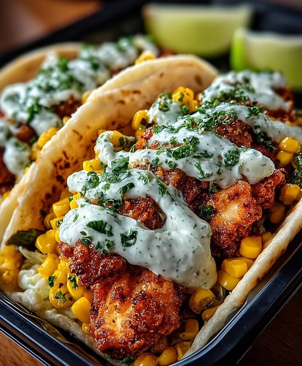 Fried Chicken Street Corn Taco