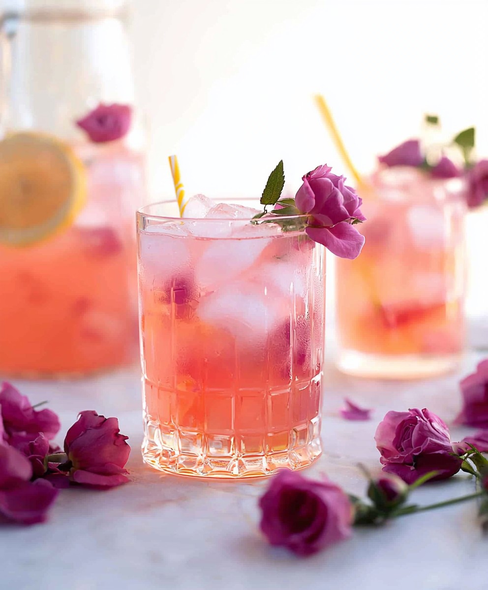 Pink Rose Lemonade Mocktail