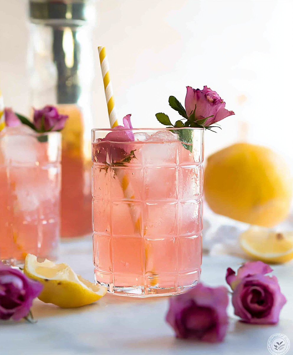 Pink Rose Lemonade Mocktail