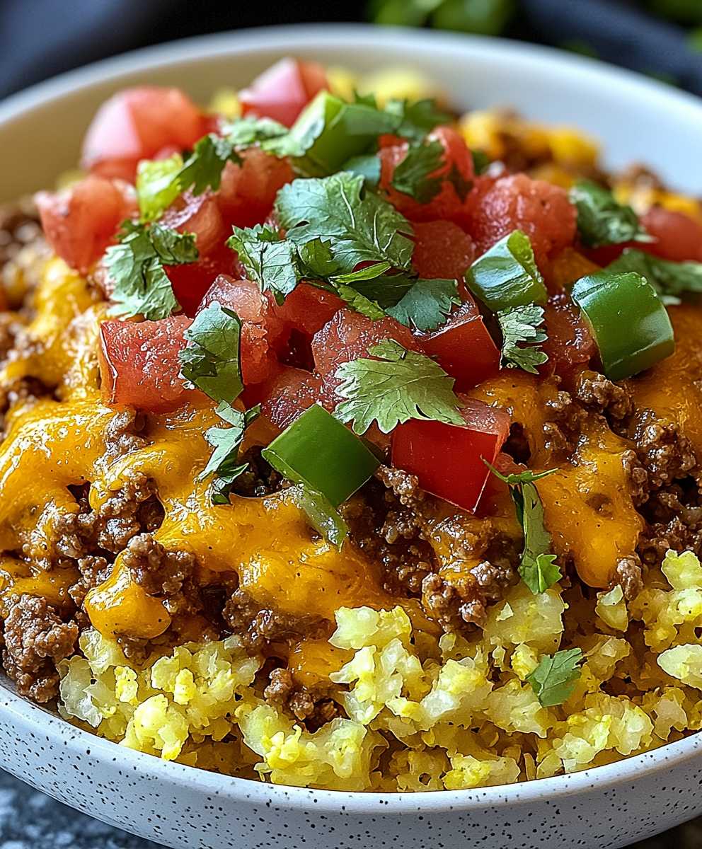 Cheesy Taco Cauliflower Rice
