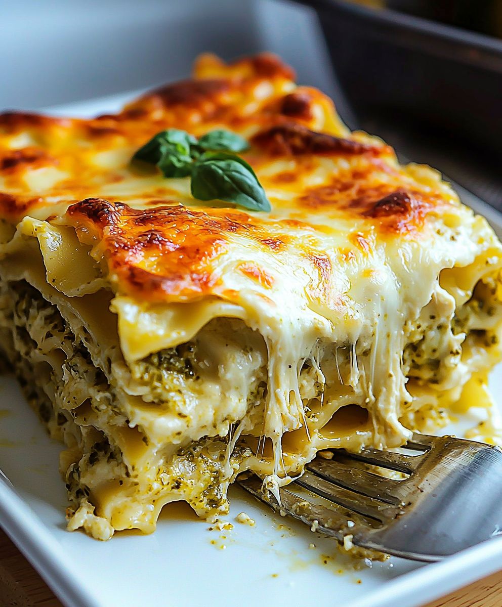 Chicken pesto lasagna roll ups