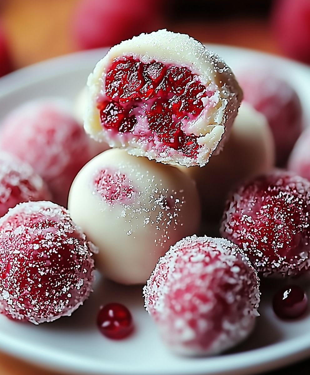 Raspberry cheesecake balls