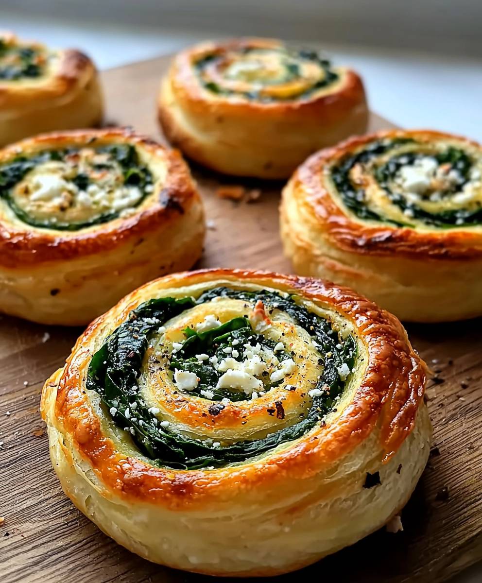 Spinach feta pinwheels