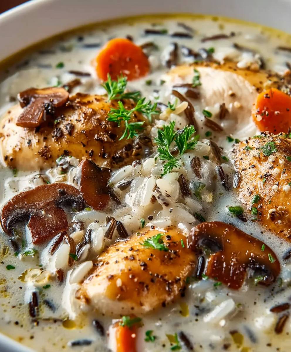 Mushroom Chicken Wild Rice Soup