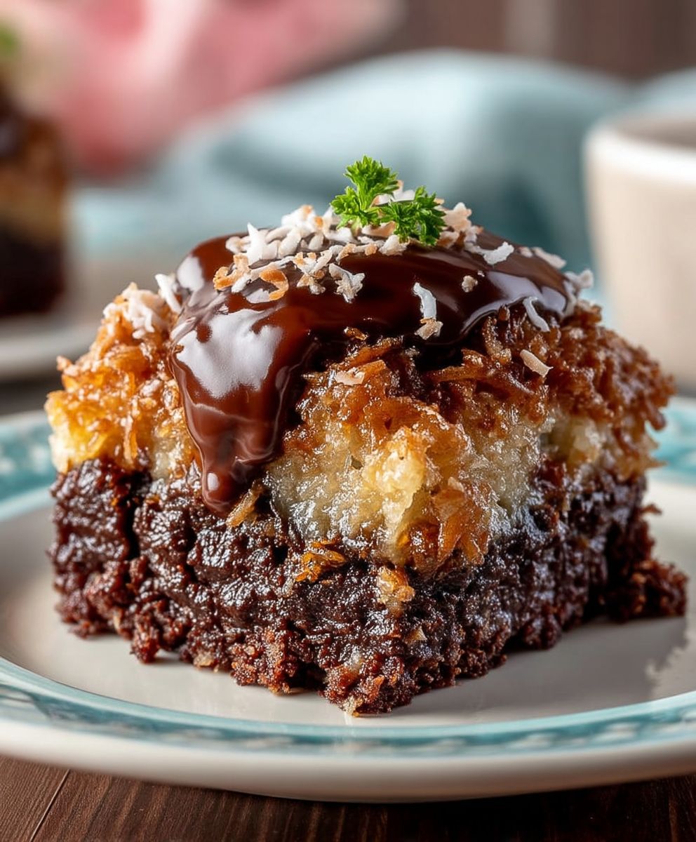 German Chocolate Poke Cake