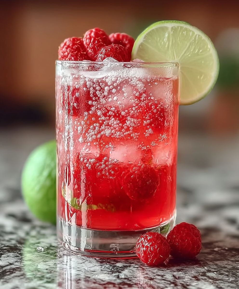 Raspberry Lime Fizz Mocktail