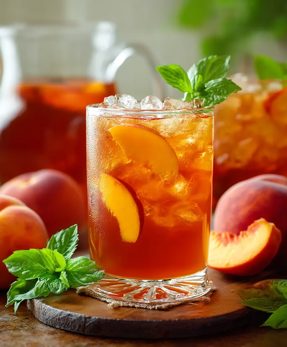 Peach sweet tea
