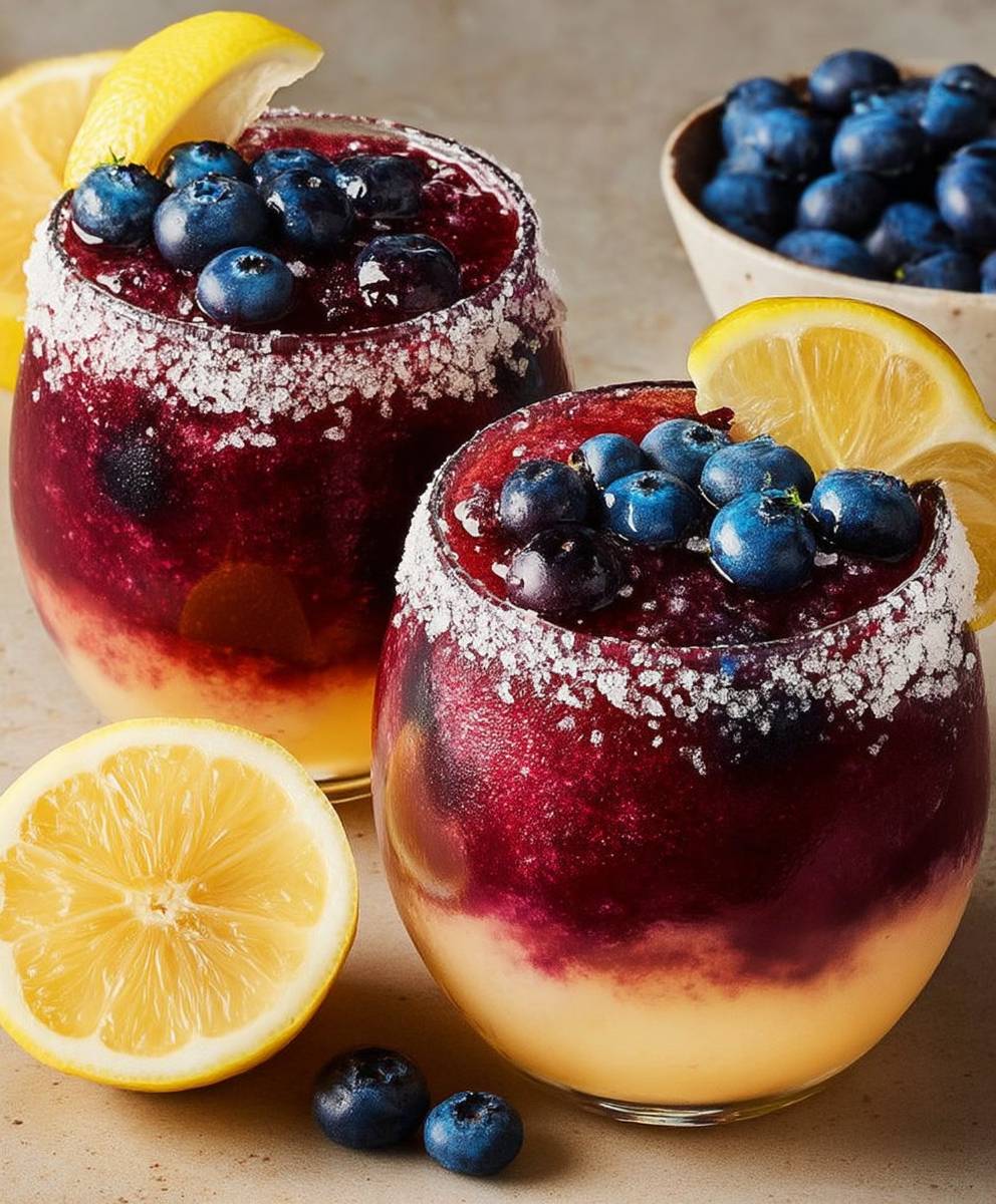 Blueberry lemon slushies