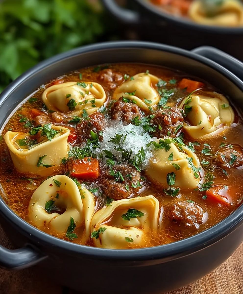 Sausage tortellini soup
