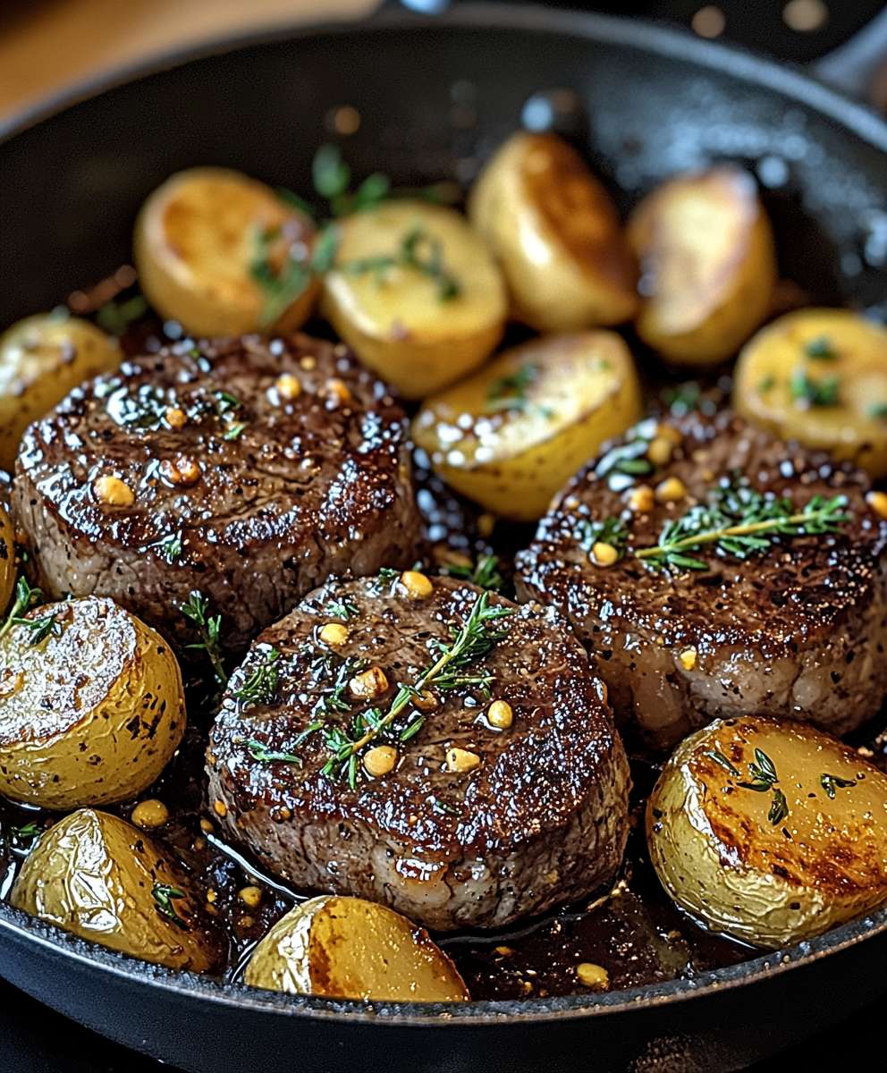 Garlic butter steak potatoes