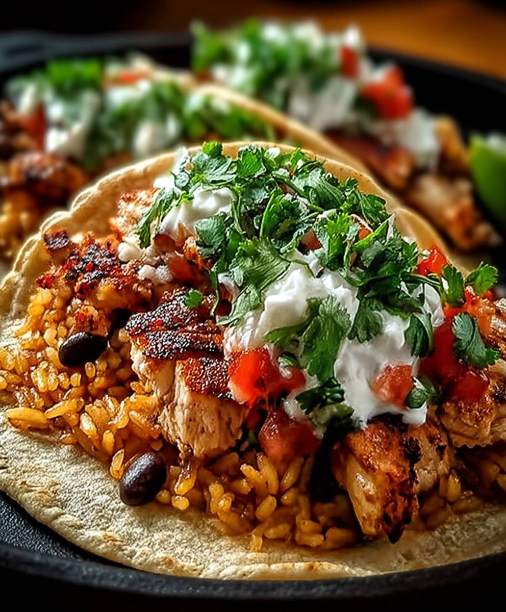Chicken rice tacos