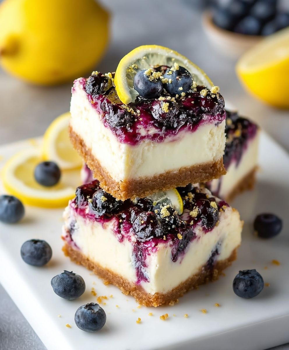 Lemon Blueberry Cheesecake Bars