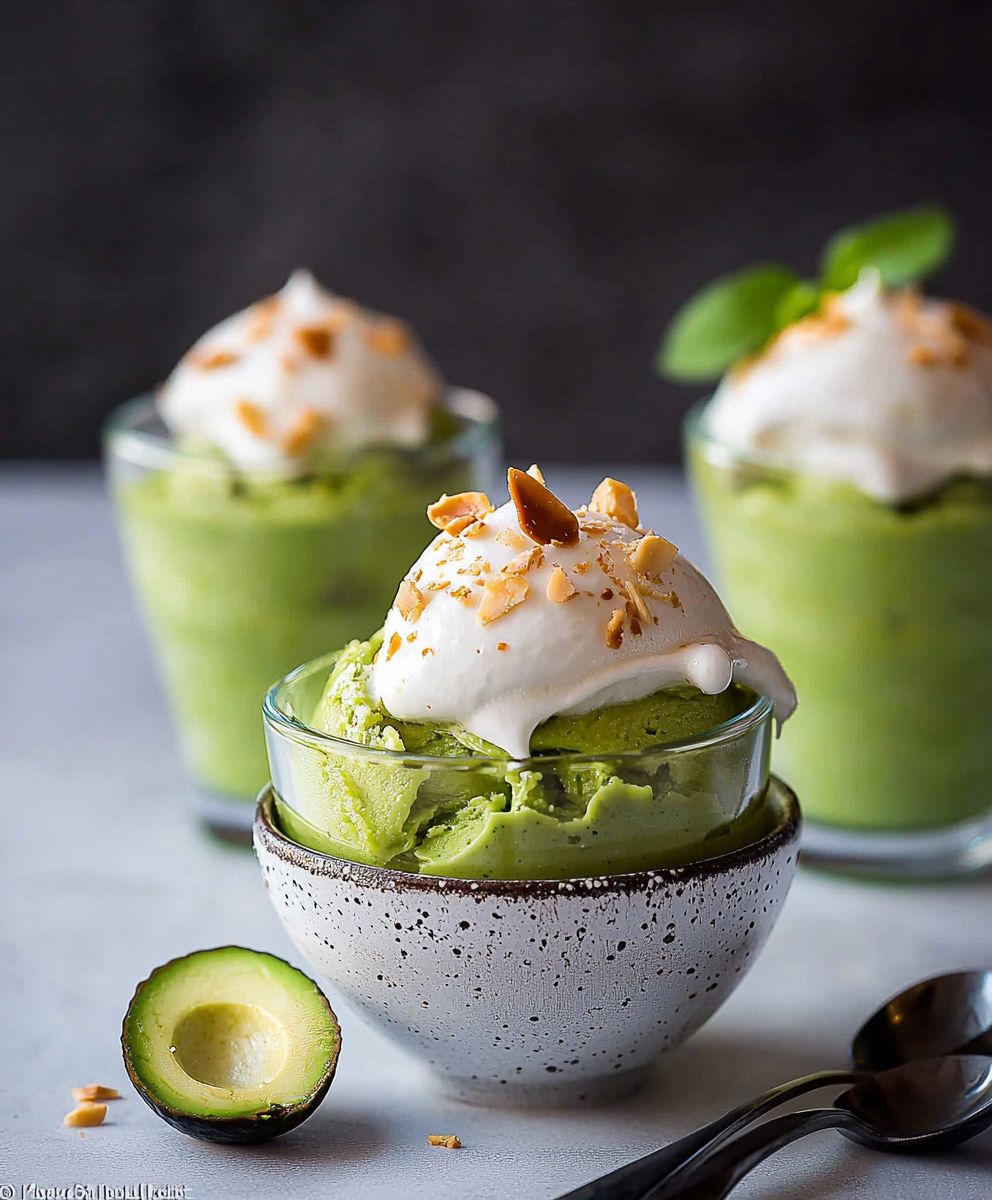 Vietnamese avocado mousse ice cream