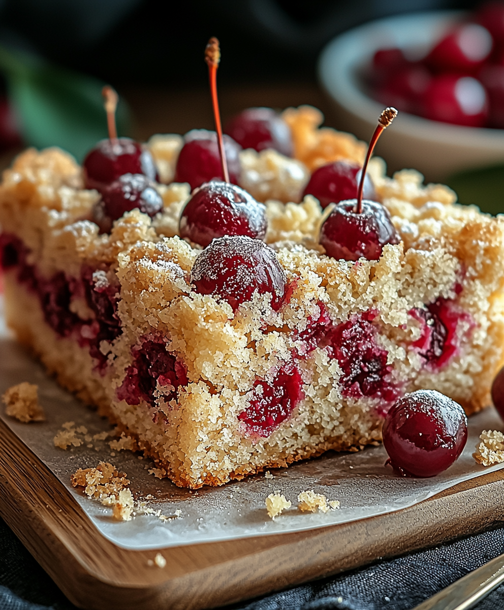 Cherry crumble cake