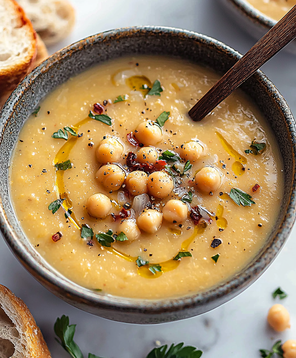 Vegan Garlic Chickpea Soup