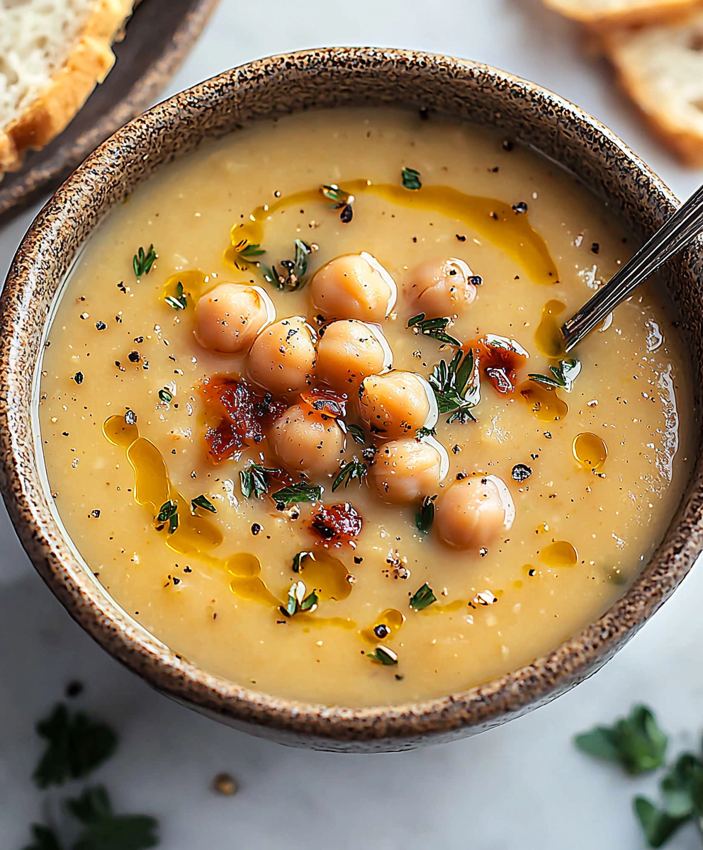 Vegan Garlic Chickpea Soup