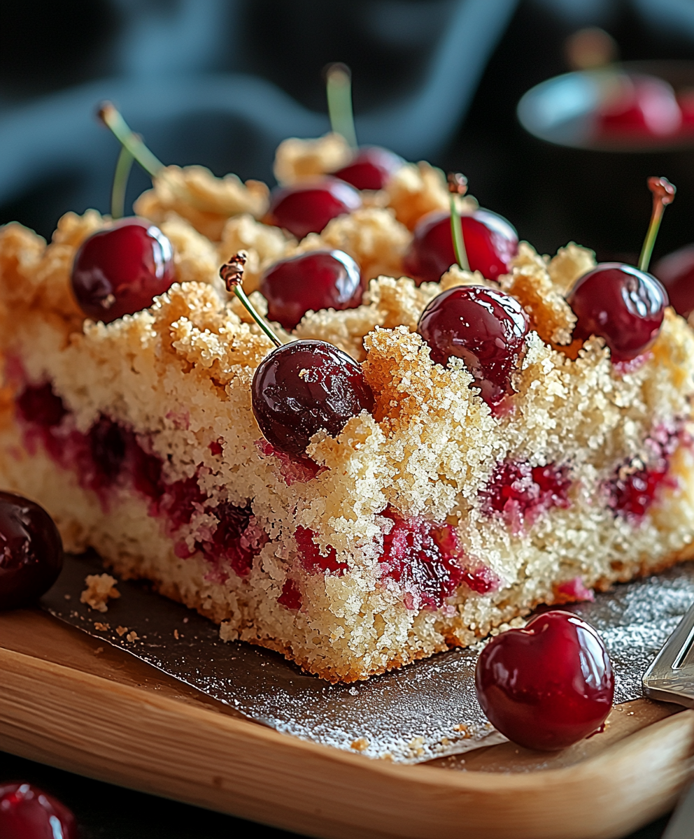 Cherry crumble cake