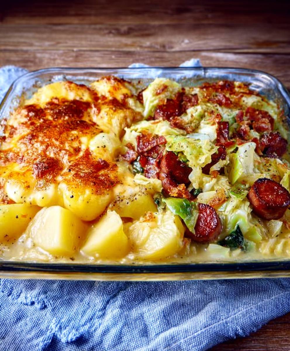 Smoked sausage cabbage potatoes