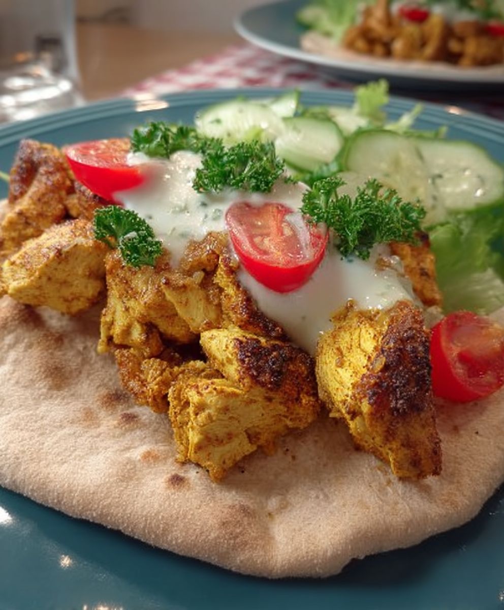 Air fryer chicken shawarma