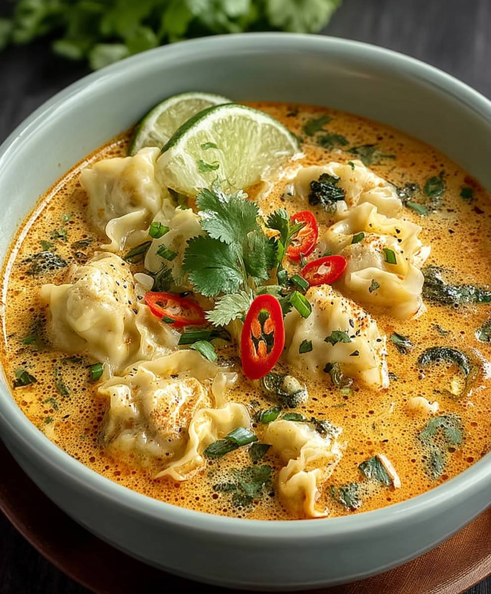 Thai Red Curry Dumpling Soup