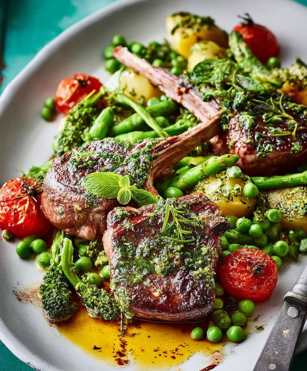 Lamb chop traybake