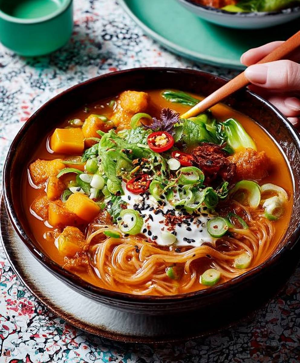 Gochujang squash noodle soup
