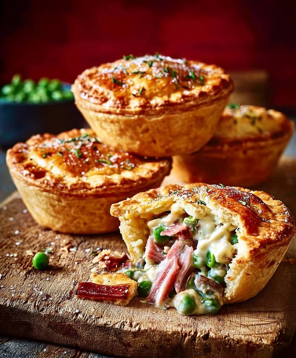 Ham and pea muffin pies
